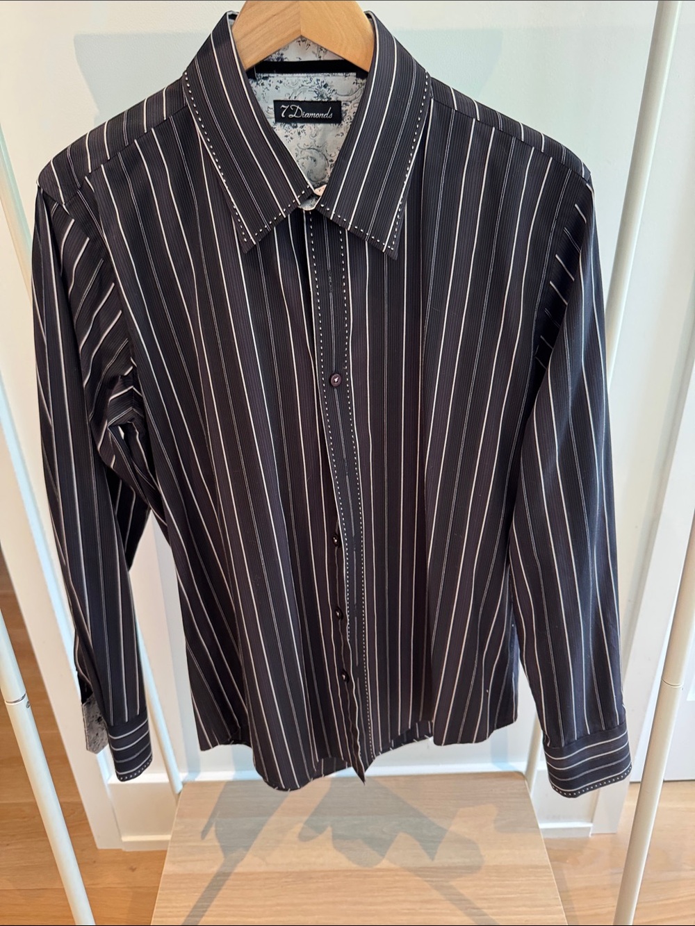 Diamond Supply Co. Black Shirt with White Pinstripes